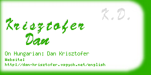 krisztofer dan business card